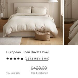Quince European Linen Duvet Cover in Beige
